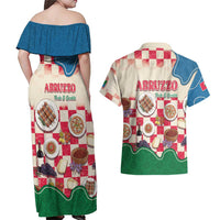 Italy Abruzzo Couples Matching Off Shoulder Maxi Dress and Hawaiian Shirt Specialty Flavors Retro Style