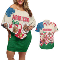 Italy Abruzzo Couples Matching Off Shoulder Short Dress and Hawaiian Shirt Specialty Flavors Retro Style