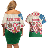Italy Abruzzo Couples Matching Off Shoulder Short Dress and Hawaiian Shirt Specialty Flavors Retro Style