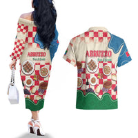 Italy Abruzzo Couples Matching Off The Shoulder Long Sleeve Dress and Hawaiian Shirt Specialty Flavors Retro Style