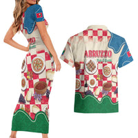Italy Abruzzo Couples Matching Short Sleeve Bodycon Dress and Hawaiian Shirt Specialty Flavors Retro Style
