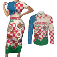 Italy Abruzzo Couples Matching Short Sleeve Bodycon Dress and Long Sleeve Button Shirt Specialty Flavors Retro Style