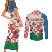 Italy Abruzzo Couples Matching Short Sleeve Bodycon Dress and Long Sleeve Button Shirt Specialty Flavors Retro Style