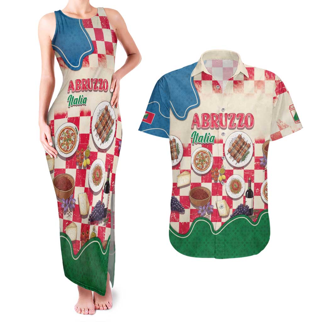 Italy Abruzzo Couples Matching Tank Maxi Dress and Hawaiian Shirt Specialty Flavors Retro Style