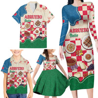 Italy Abruzzo Family Matching Long Sleeve Bodycon Dress and Hawaiian Shirt Specialty Flavors Retro Style