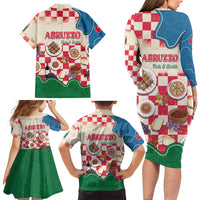 Italy Abruzzo Family Matching Long Sleeve Bodycon Dress and Hawaiian Shirt Specialty Flavors Retro Style