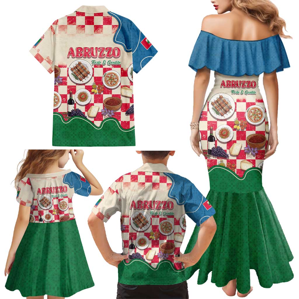 Italy Abruzzo Family Matching Mermaid Dress and Hawaiian Shirt Specialty Flavors Retro Style