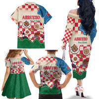Italy Abruzzo Family Matching Off The Shoulder Long Sleeve Dress and Hawaiian Shirt Specialty Flavors Retro Style