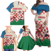 Italy Abruzzo Family Matching Off Shoulder Maxi Dress and Hawaiian Shirt Specialty Flavors Retro Style