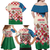 Italy Abruzzo Family Matching Off Shoulder Maxi Dress and Hawaiian Shirt Specialty Flavors Retro Style