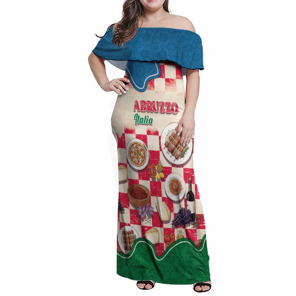 Italy Abruzzo Family Matching Off Shoulder Maxi Dress and Hawaiian Shirt Specialty Flavors Retro Style