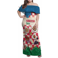 Italy Abruzzo Family Matching Off Shoulder Maxi Dress and Hawaiian Shirt Specialty Flavors Retro Style