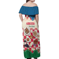 Italy Abruzzo Family Matching Off Shoulder Maxi Dress and Hawaiian Shirt Specialty Flavors Retro Style