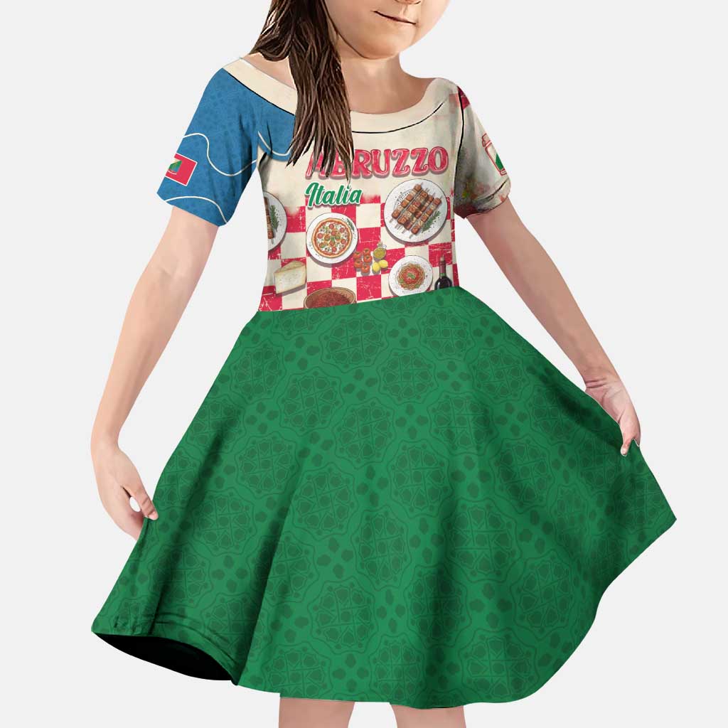 Italy Abruzzo Family Matching Off Shoulder Short Dress and Hawaiian Shirt Specialty Flavors Retro Style