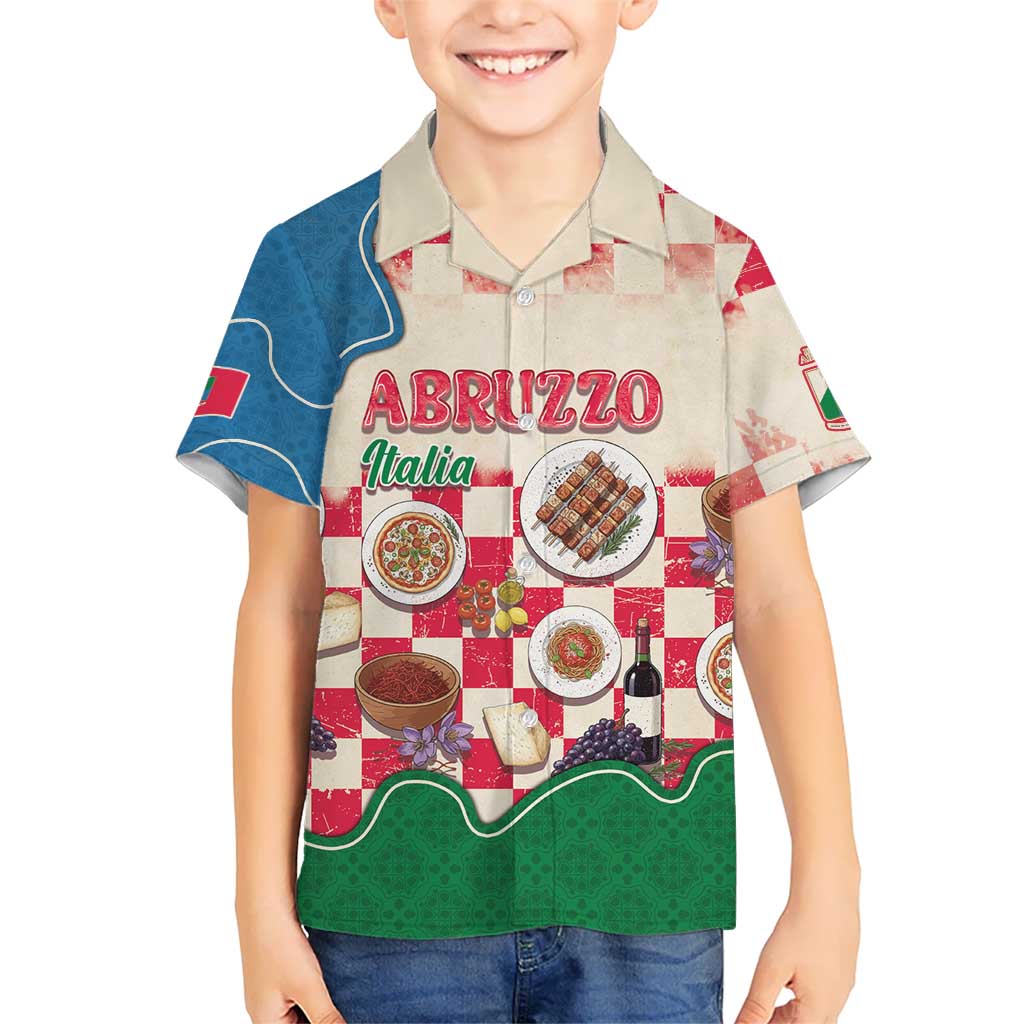 Italy Abruzzo Family Matching Off Shoulder Short Dress and Hawaiian Shirt Specialty Flavors Retro Style