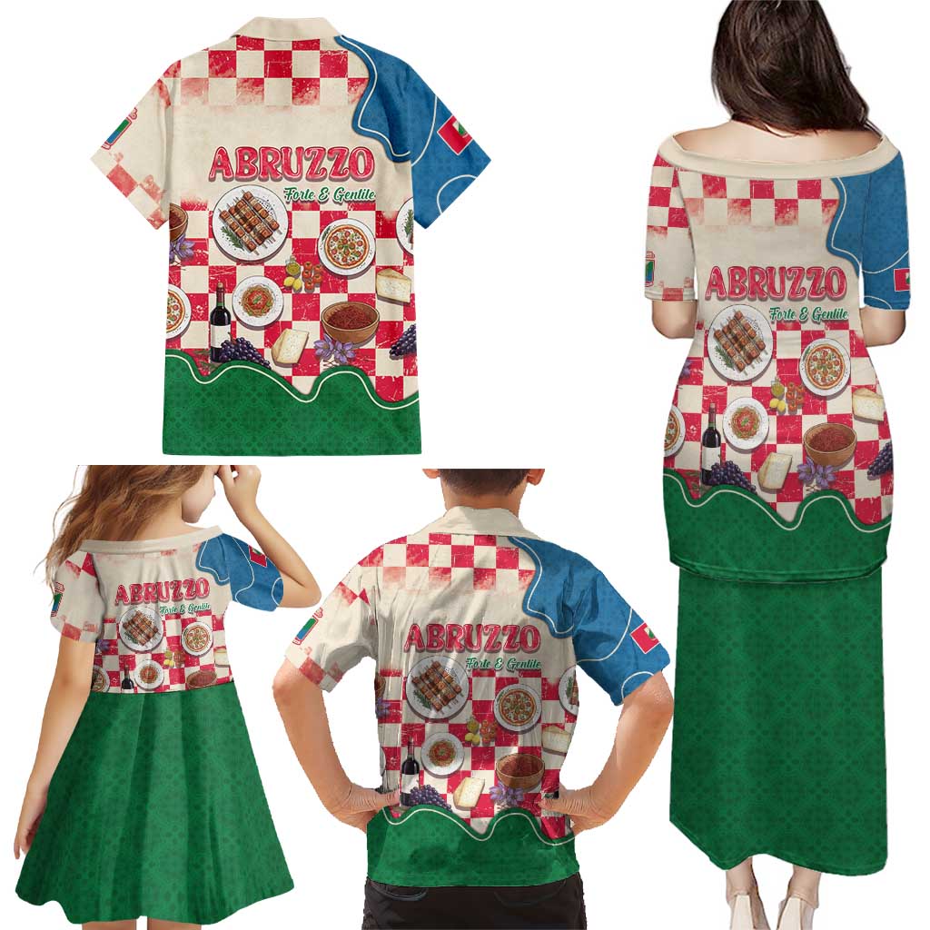 Italy Abruzzo Family Matching Puletasi and Hawaiian Shirt Specialty Flavors Retro Style