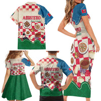 Italy Abruzzo Family Matching Short Sleeve Bodycon Dress and Hawaiian Shirt Specialty Flavors Retro Style