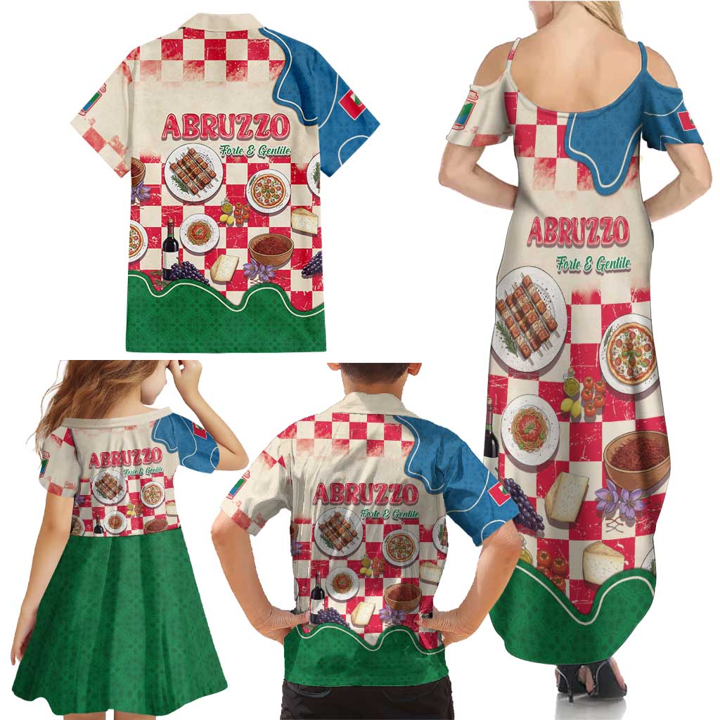 Italy Abruzzo Family Matching Summer Maxi Dress and Hawaiian Shirt Specialty Flavors Retro Style
