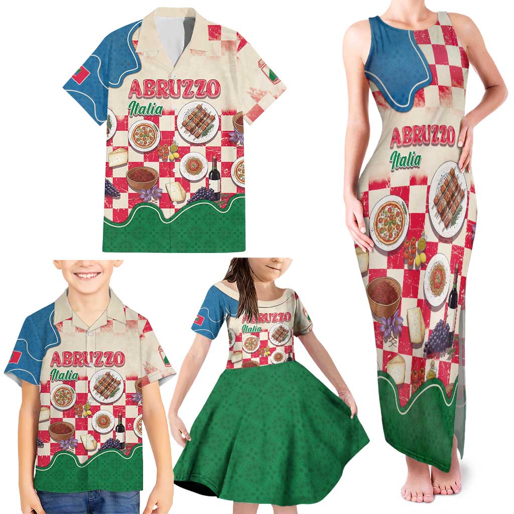 Italy Abruzzo Family Matching Tank Maxi Dress and Hawaiian Shirt Specialty Flavors Retro Style