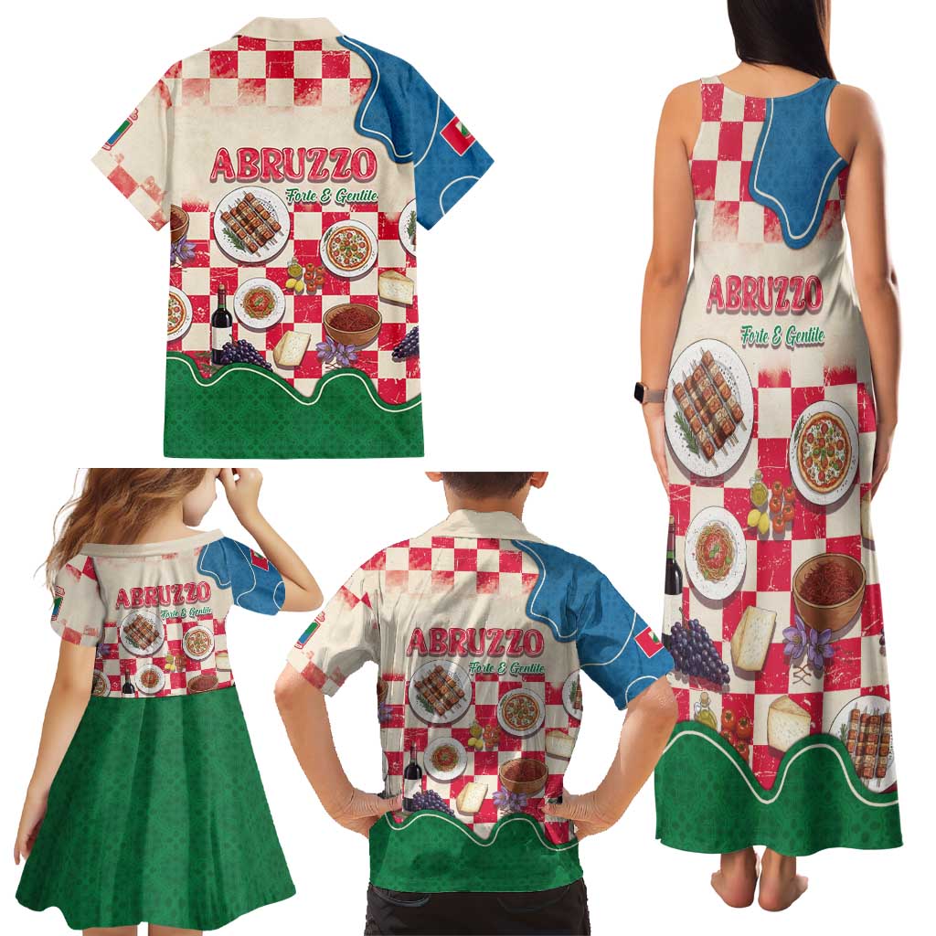 Italy Abruzzo Family Matching Tank Maxi Dress and Hawaiian Shirt Specialty Flavors Retro Style