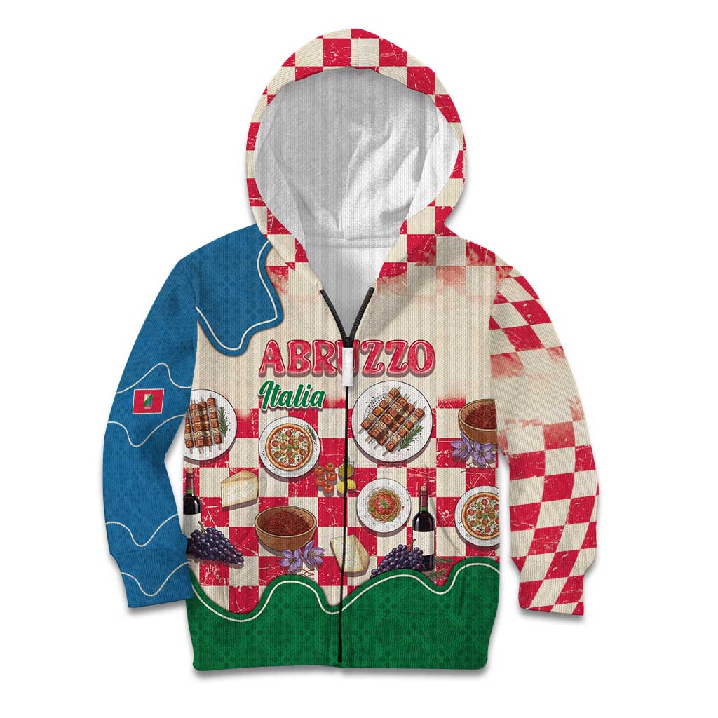 Italy Abruzzo Kid Hoodie Specialty Flavors Retro Style