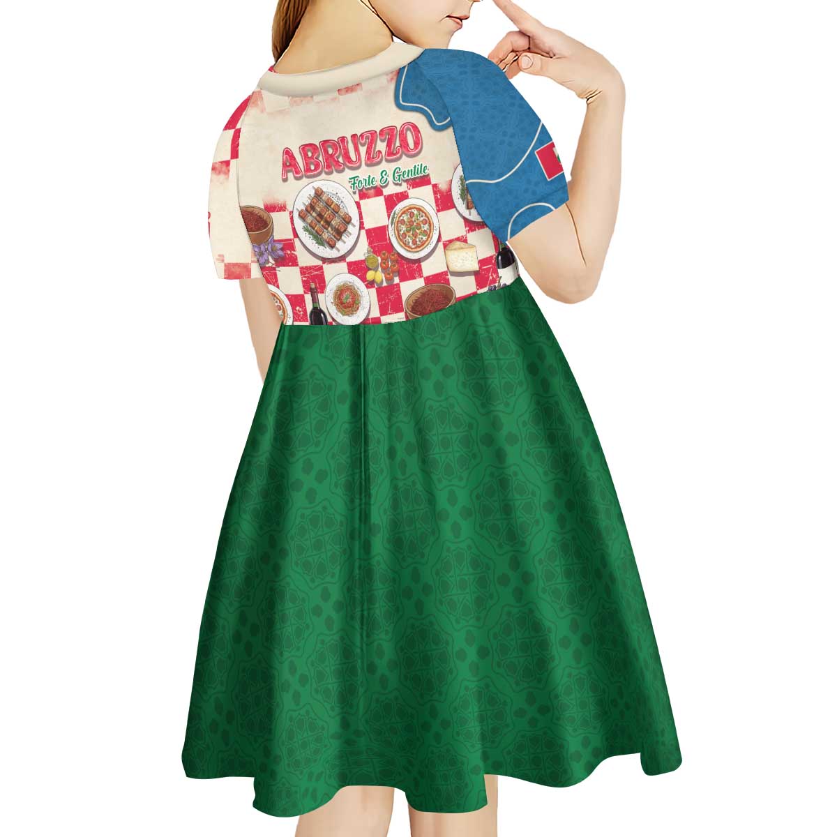 Italy Abruzzo Kid Short Sleeve Dress Specialty Flavors Retro Style