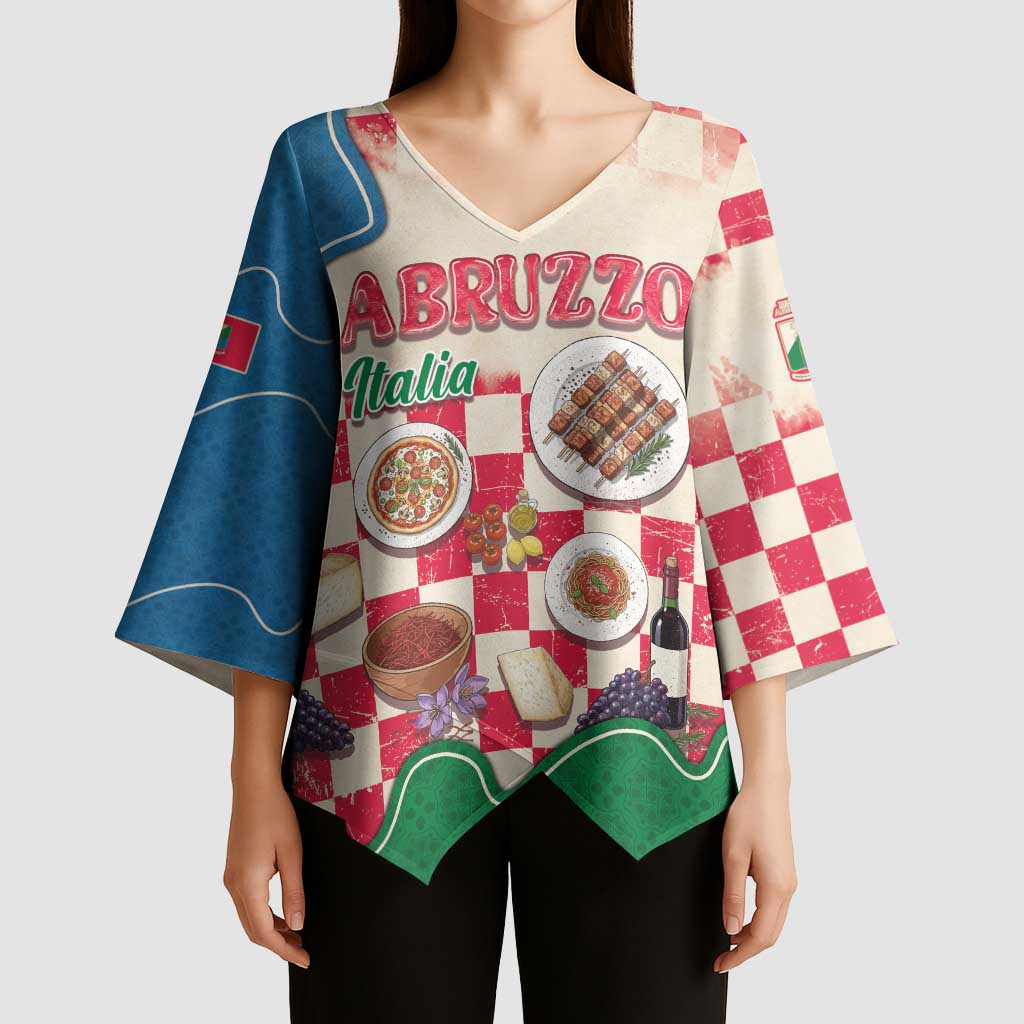 Italy Abruzzo Kimono Sleeve Blouse Specialty Flavors Retro Style