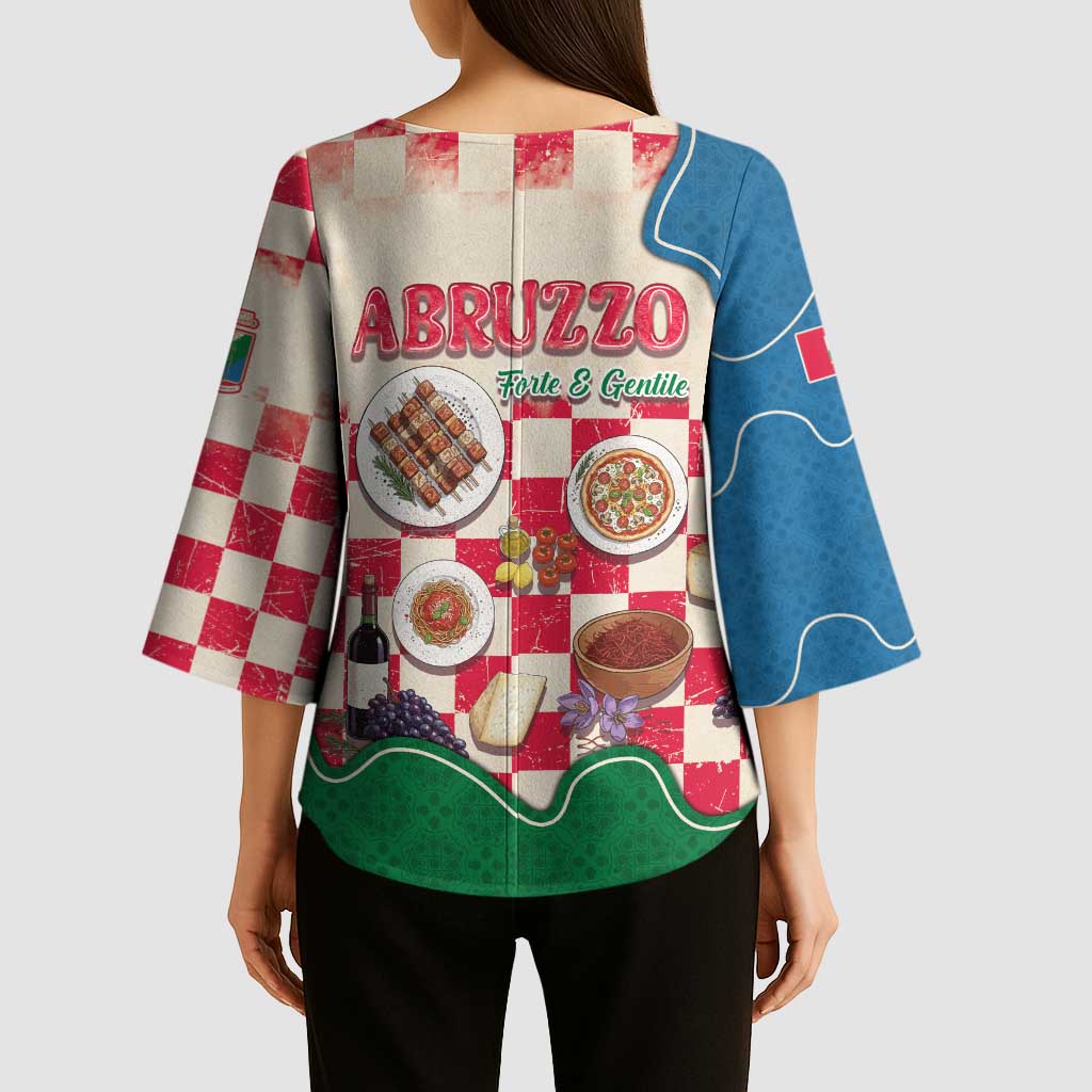 Italy Abruzzo Kimono Sleeve Blouse Specialty Flavors Retro Style