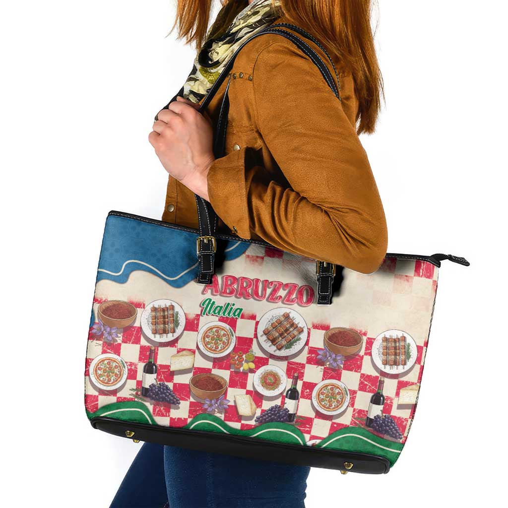 Italy Abruzzo Leather Tote Bag Specialty Flavors Retro Style