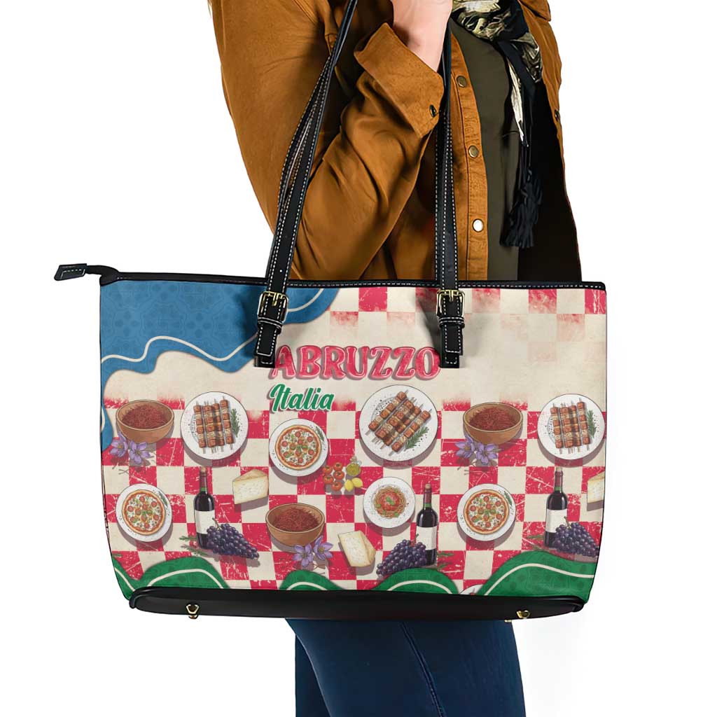 Italy Abruzzo Leather Tote Bag Specialty Flavors Retro Style