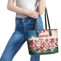 Italy Abruzzo Leather Tote Bag Specialty Flavors Retro Style
