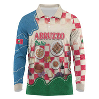 Italy Abruzzo Long Sleeve Polo Shirt Specialty Flavors Retro Style