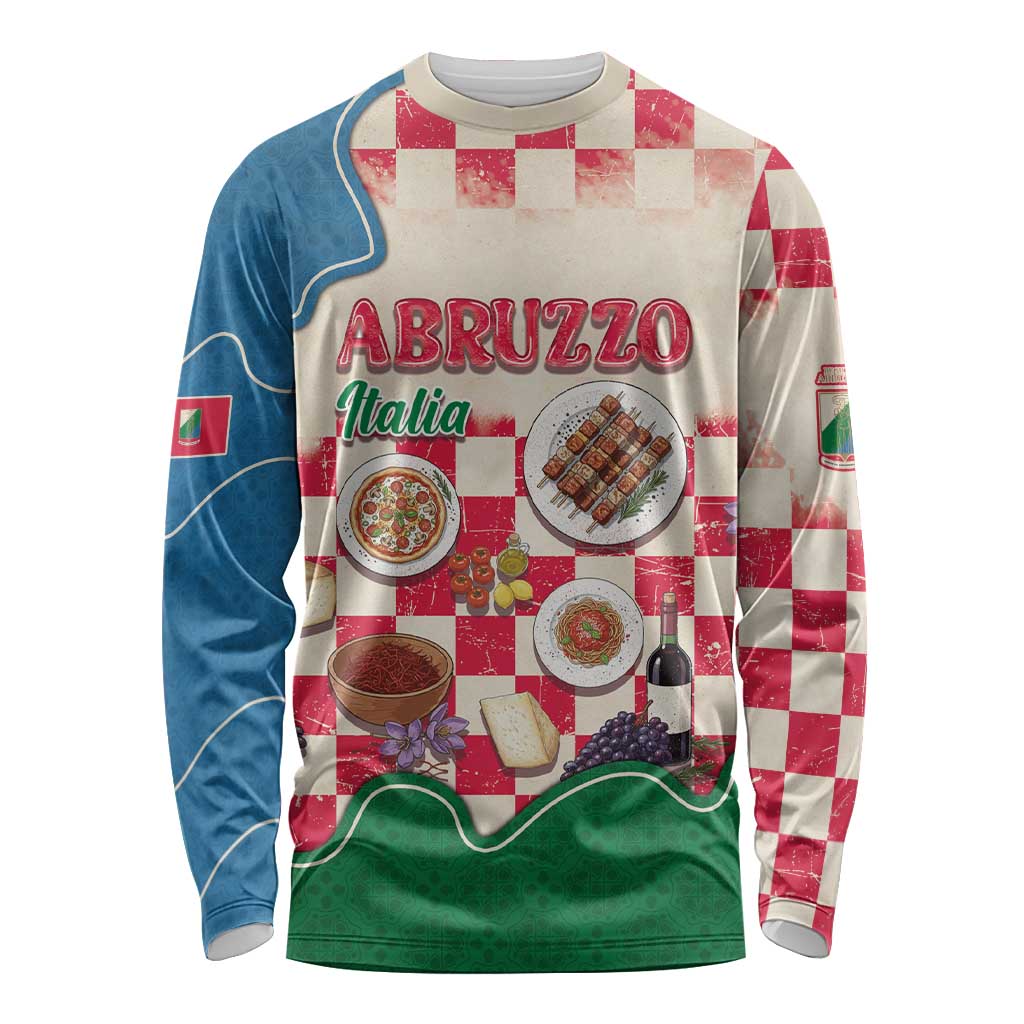Italy Abruzzo Long Sleeve Shirt Specialty Flavors Retro Style