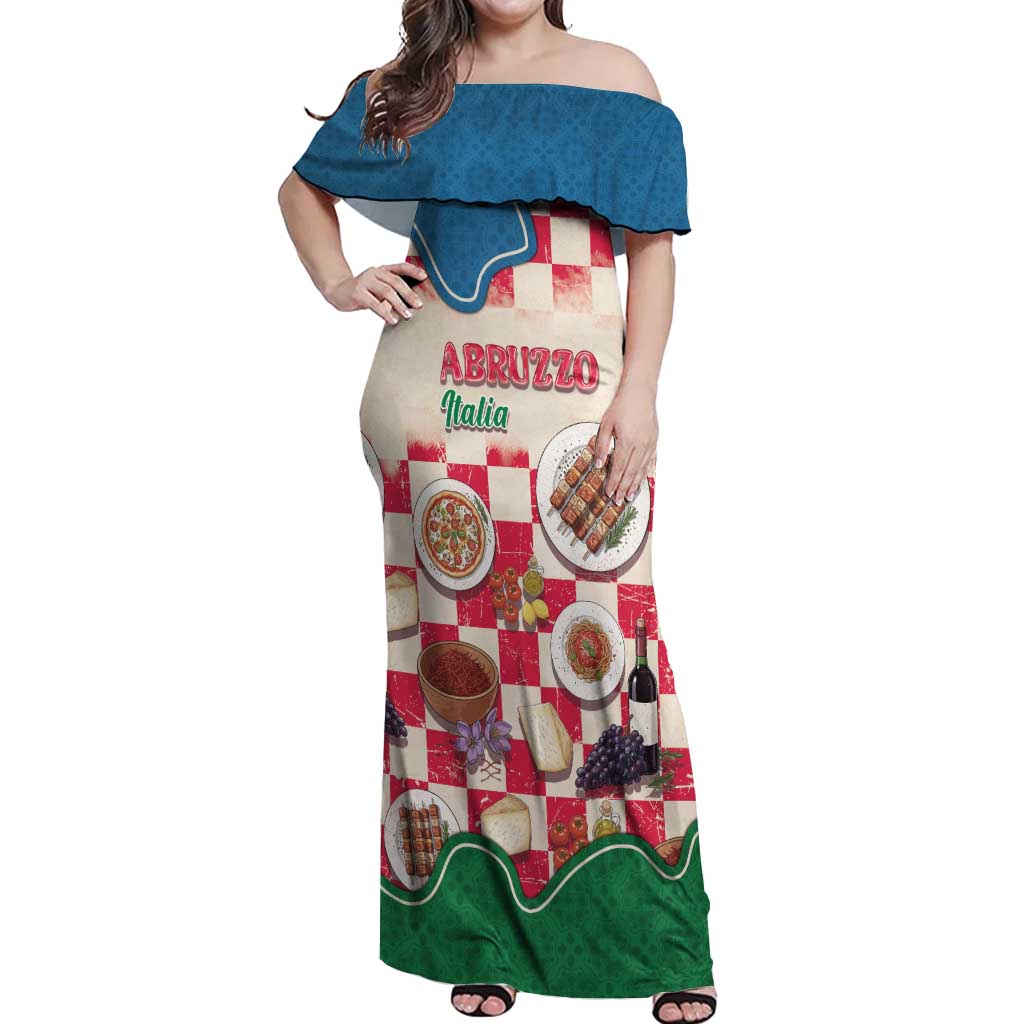 Italy Abruzzo Off Shoulder Maxi Dress Specialty Flavors Retro Style