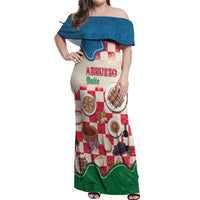 Italy Abruzzo Off Shoulder Maxi Dress Specialty Flavors Retro Style