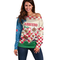Italy Abruzzo Off Shoulder Sweater Specialty Flavors Retro Style