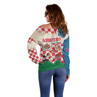 Italy Abruzzo Off Shoulder Sweater Specialty Flavors Retro Style