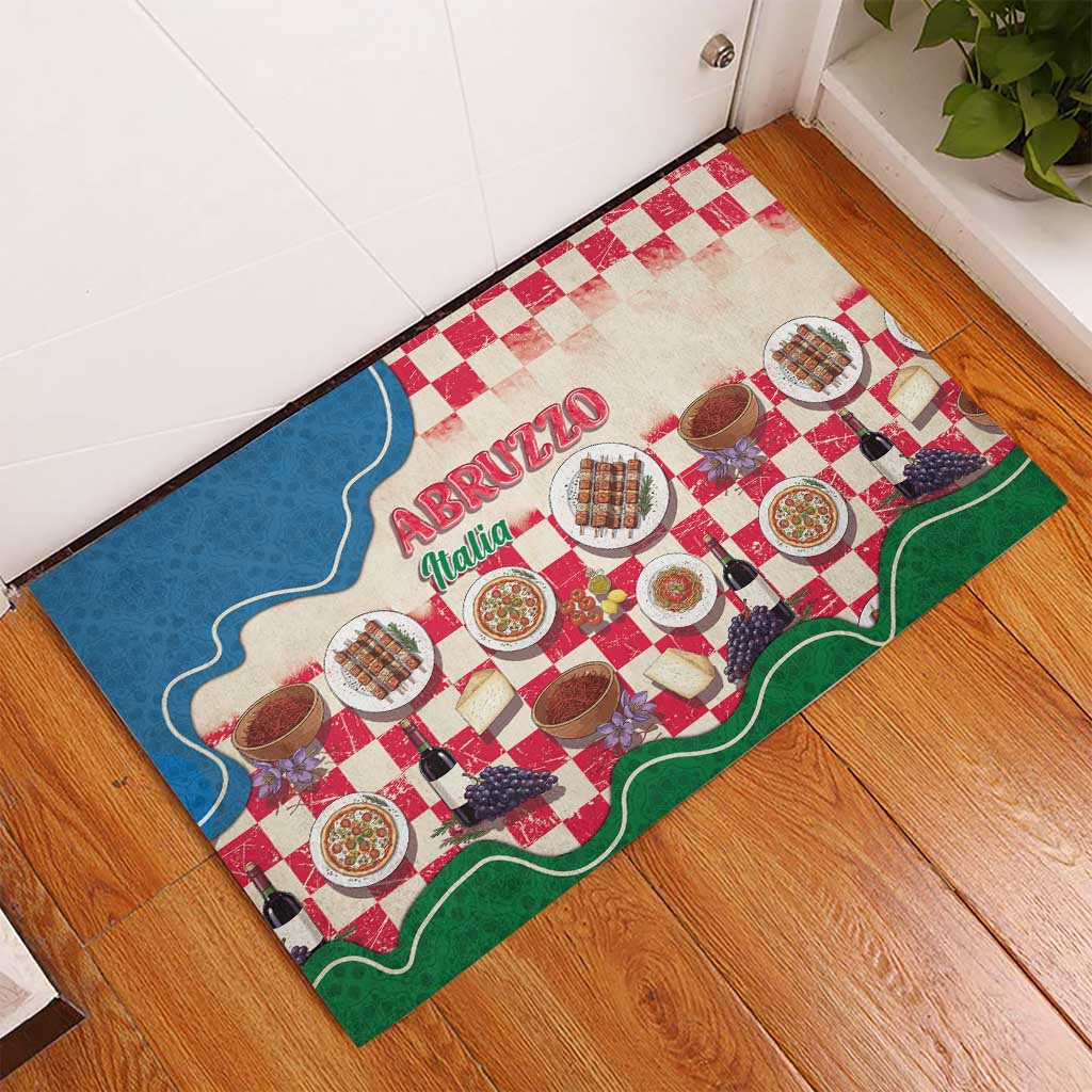 Italy Abruzzo Rubber Doormat Specialty Flavors Retro Style