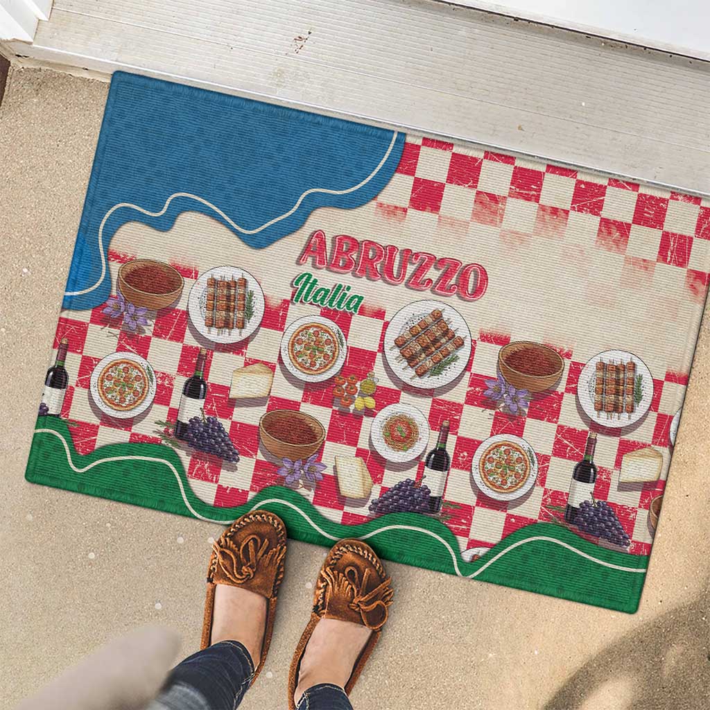 Italy Abruzzo Rubber Doormat Specialty Flavors Retro Style