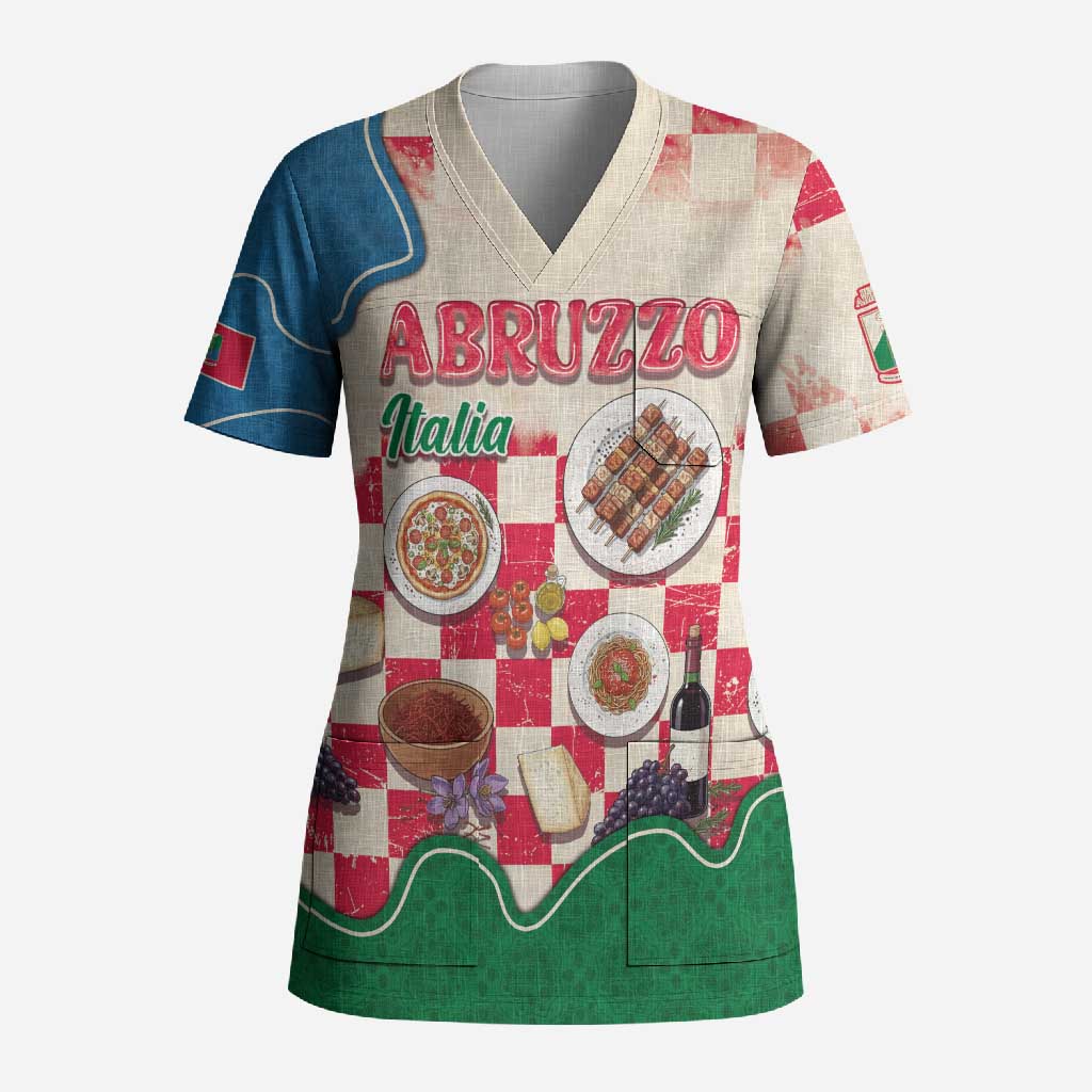 Italy Abruzzo Scrub Top Specialty Flavors Retro Style
