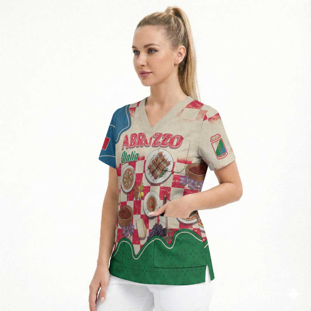 Italy Abruzzo Scrub Top Specialty Flavors Retro Style
