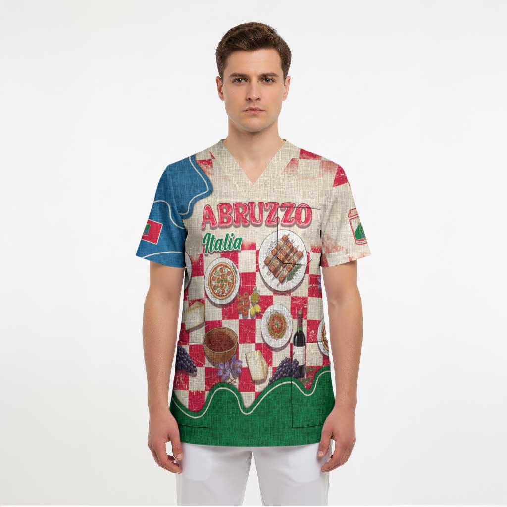 Italy Abruzzo Scrub Top Specialty Flavors Retro Style