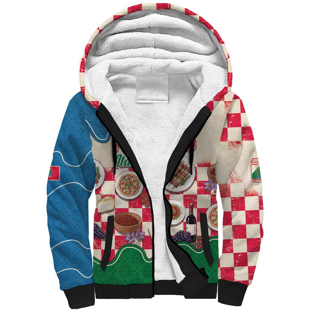 Italy Abruzzo Sherpa Hoodie Specialty Flavors Retro Style