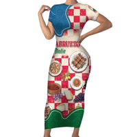 Italy Abruzzo Short Sleeve Bodycon Dress Specialty Flavors Retro Style