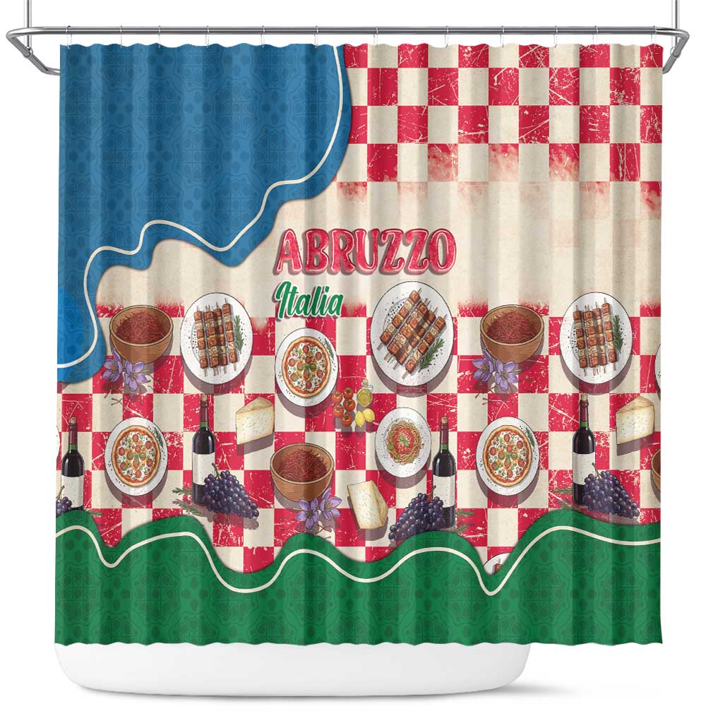 Italy Abruzzo Shower Curtain Specialty Flavors Retro Style