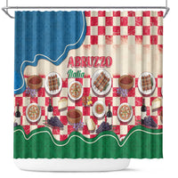 Italy Abruzzo Shower Curtain Specialty Flavors Retro Style