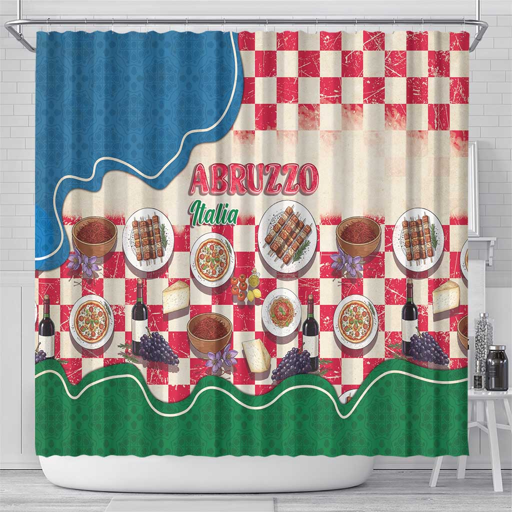 Italy Abruzzo Shower Curtain Specialty Flavors Retro Style