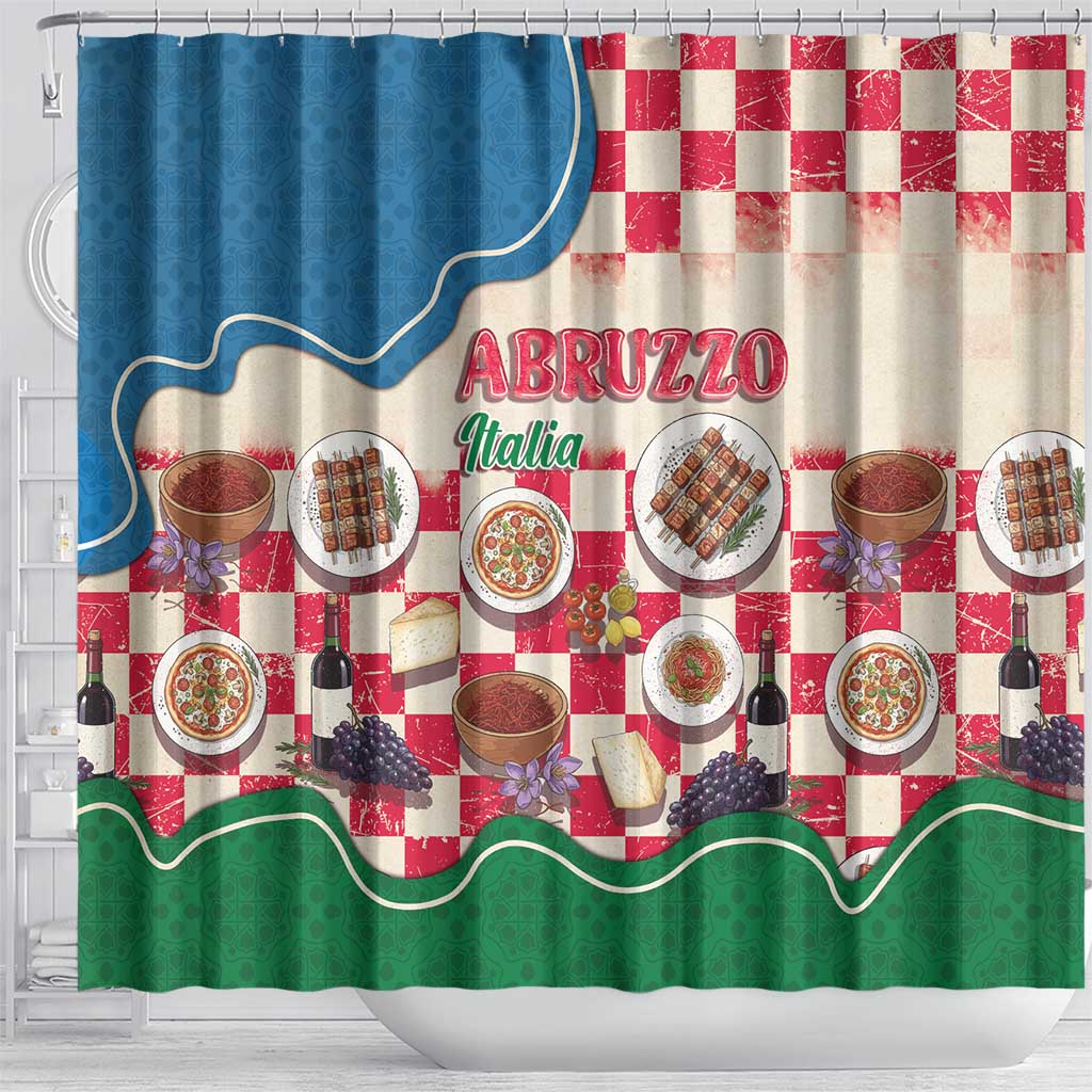 Italy Abruzzo Shower Curtain Specialty Flavors Retro Style