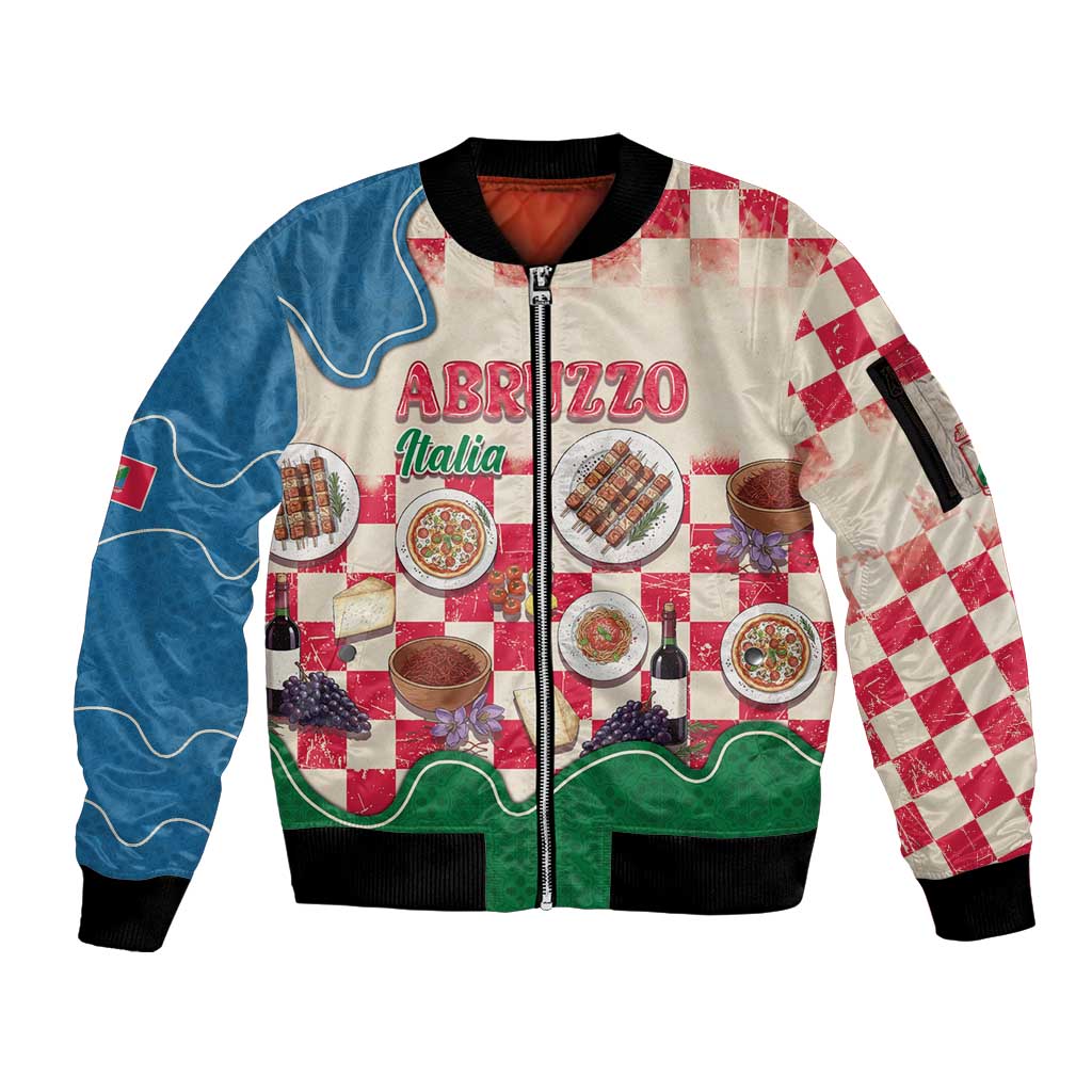 Italy Abruzzo Sleeve Zip Bomber Jacket Specialty Flavors Retro Style