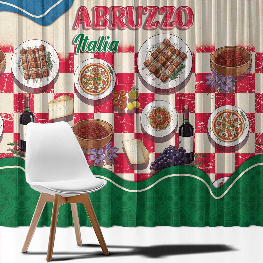 Italy Abruzzo Window Curtain Specialty Flavors Retro Style